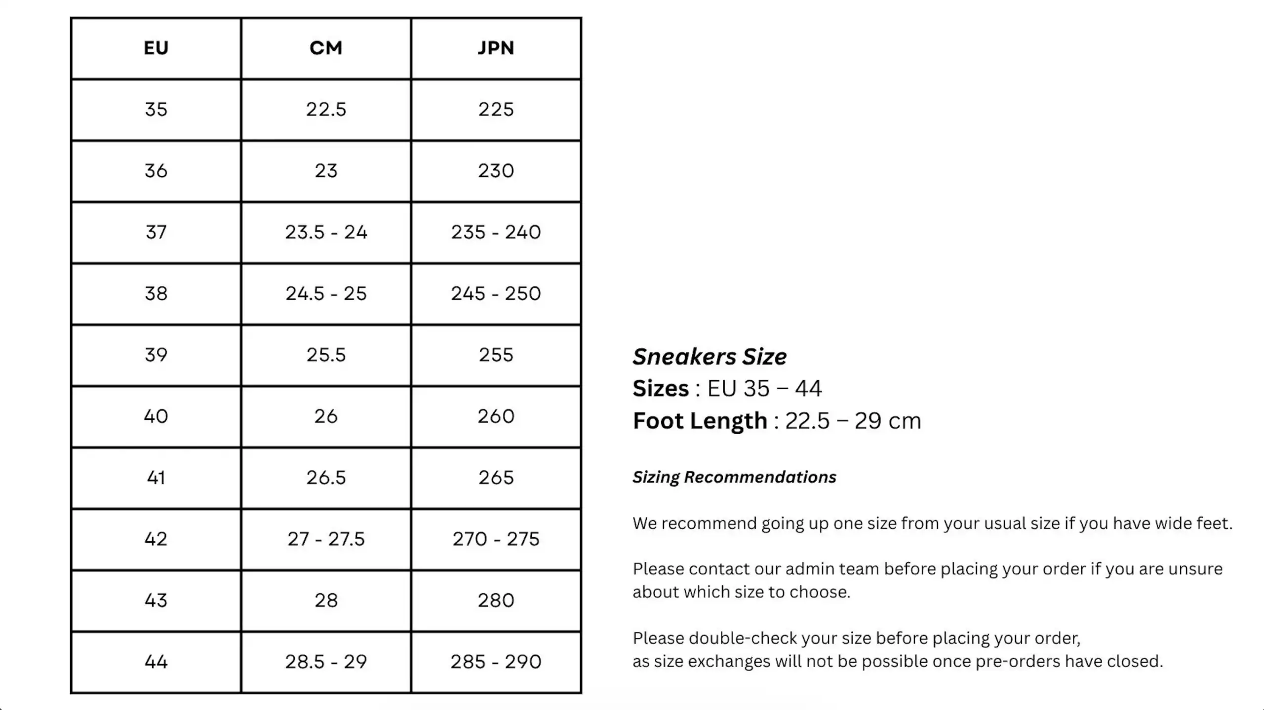 Size Guide